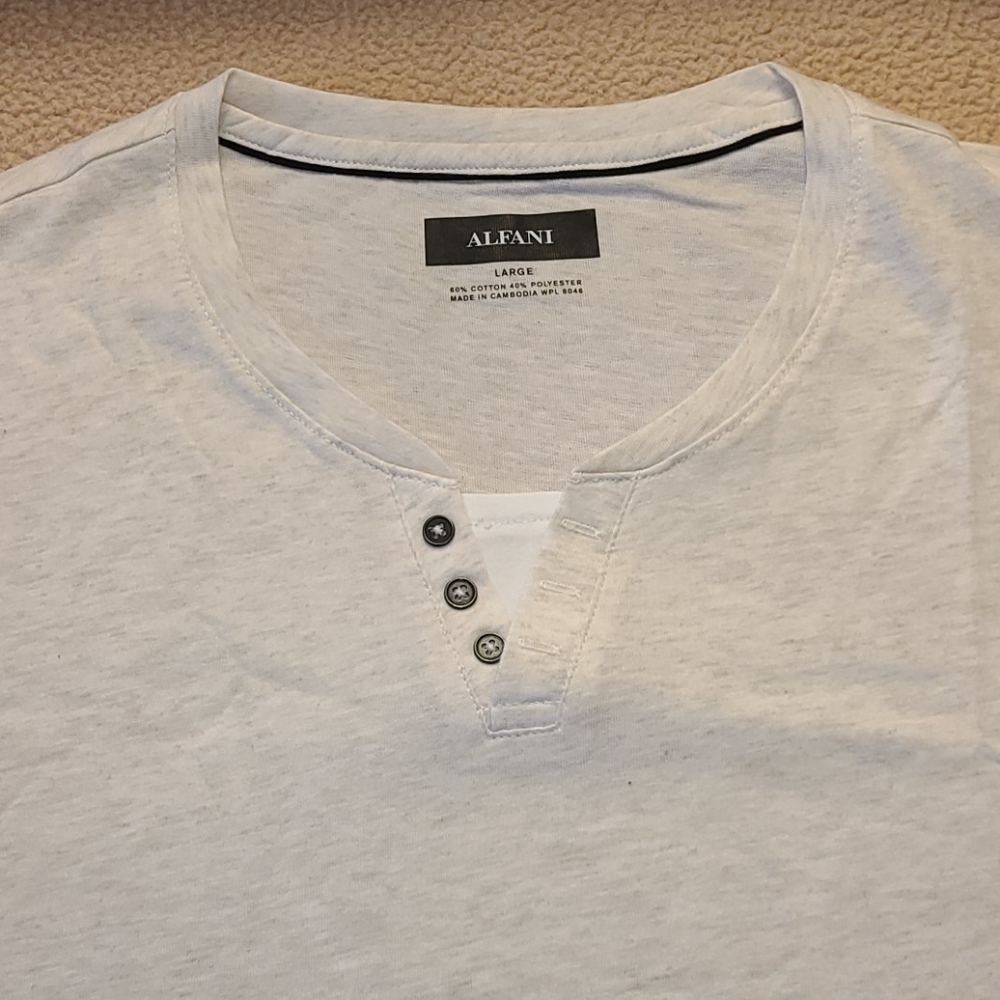 Alfani long-sleeve split crewneck ivory - Picture 1 of 16